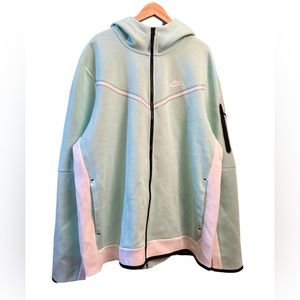 NWT Nike Sportswear Tech Fleece Full Zip Hoodie Mint Foam Colorway Men’s XXL